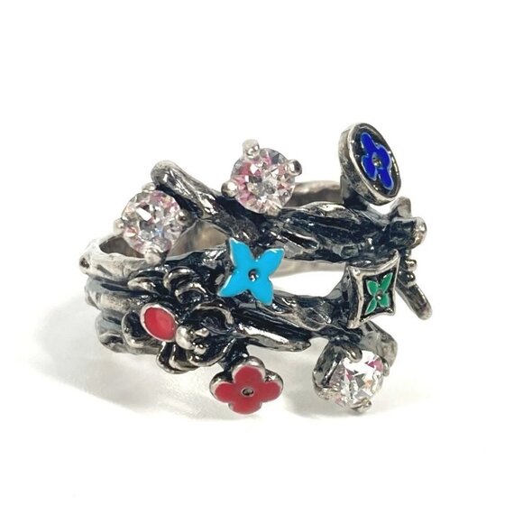 LOUIS VUITTON MP2450 Berg-LV Fairy Tale rhinestones Ring Metal Silver - Picture 1 of 14